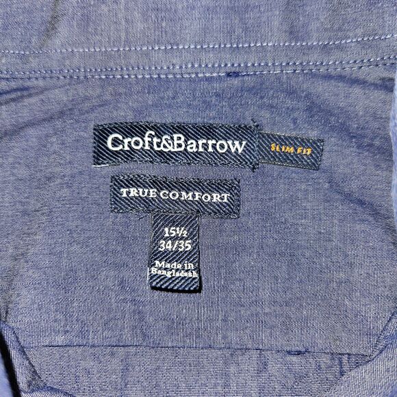 Croft & Barrow True Comfort Slim Fit Blue Shirt - Picture 9 of 9